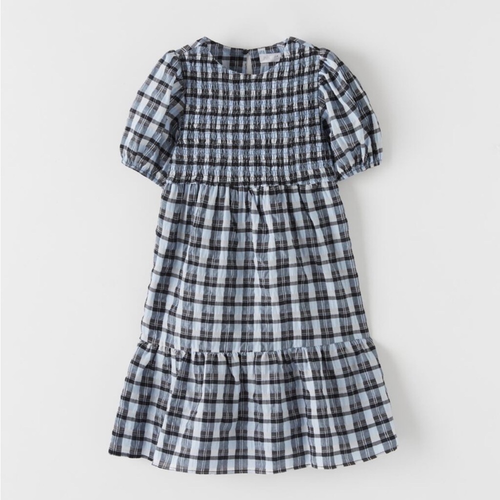 Zara Plaid Seersucker Dress